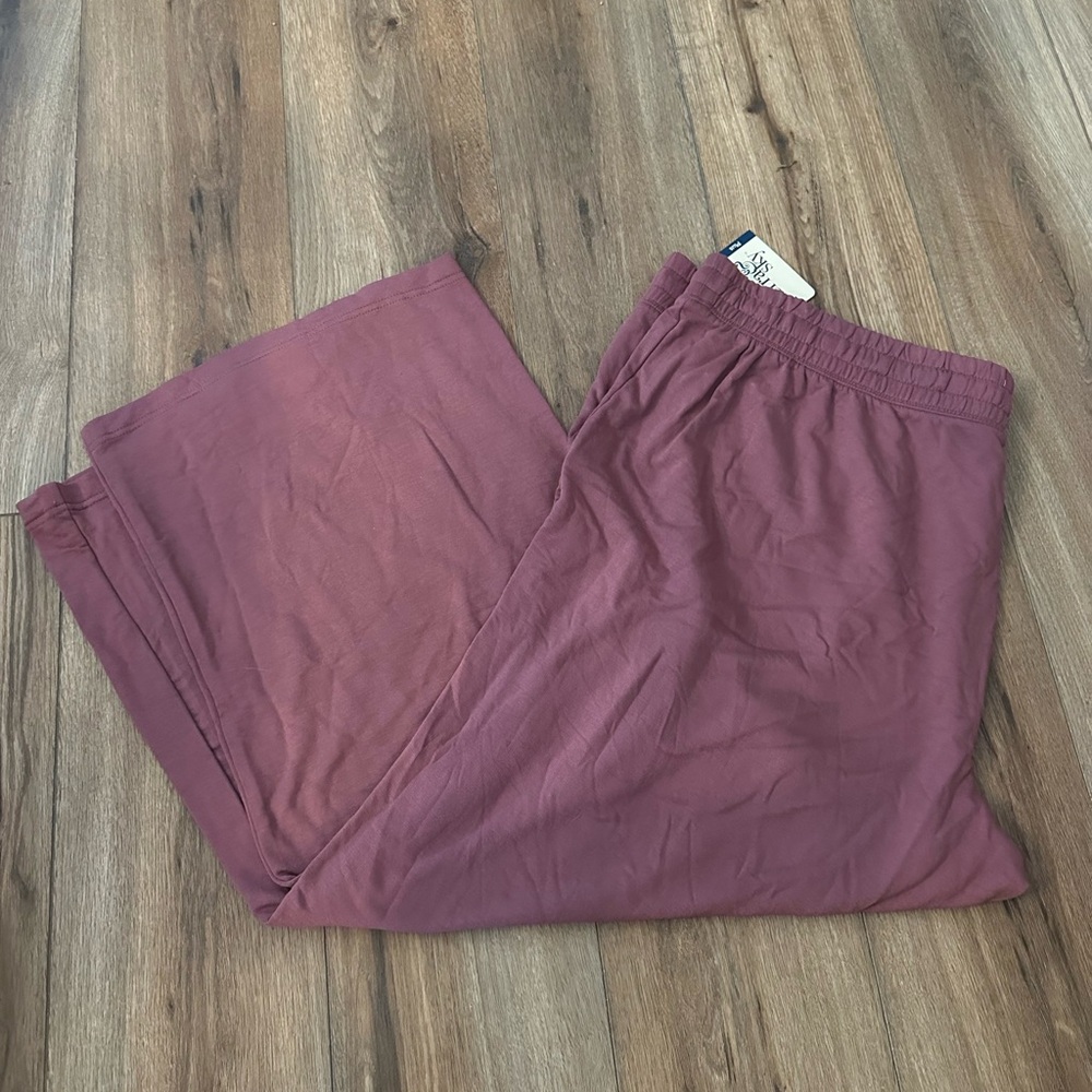 Terra & Sky Women's Wide Leg Pants in Mauve